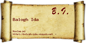 Balogh Ida névjegykártya