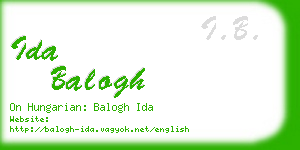 ida balogh business card